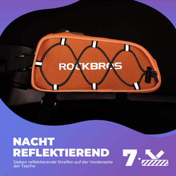 fahrradtasche orange ROCKBROS Fahrradtasche Oberrohrtasche 1L Vollständig Reflektierend –  ROCKBROS-DE