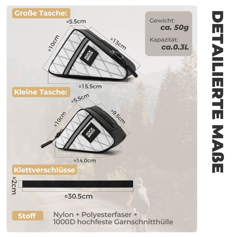 ROCKBROS Fahrradtasche Rahmentasche Dreiecktasche für Brompton 0,25/0,3L