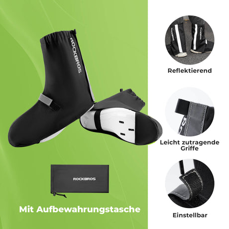 ROCKBROS Fahrradüberschuhe Reflektierend mit Klettverschluss