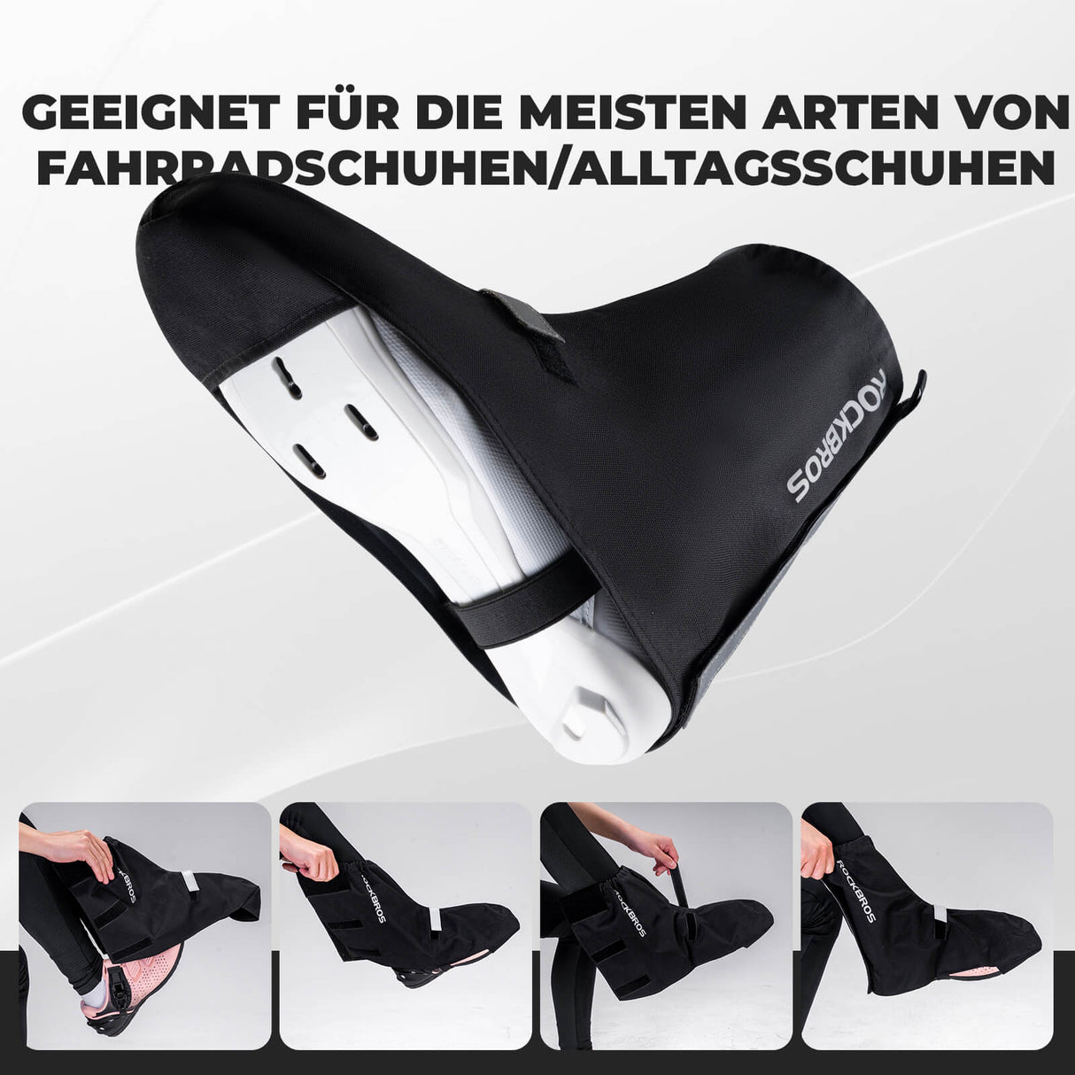 ROCKBROS Fahrradüberschuhe Reflektierend mit Klettverschluss