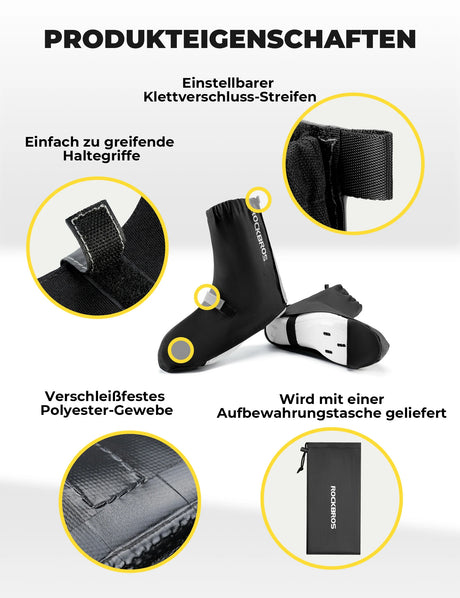 Fahrradüberschuhe – Reflektierend, Wasserdicht & mit Klettverschluss
