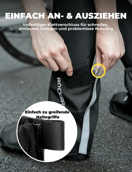 Fahrradüberschuhe – Reflektierend, Wasserdicht & mit Klettverschluss
