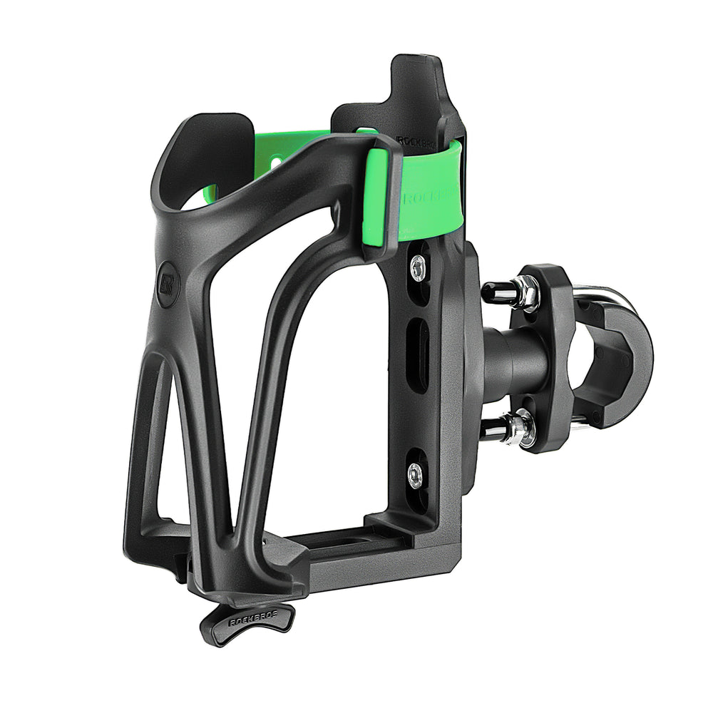 ROCKBROS Flaschenhalter Einstellbar Fahrrad Getränkehalter 360° Drehbar-Schwarz Grün