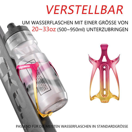 ROCKBROS_Flaschenhalter_Fahrrad_Getrankehalter_Leichtgewicht_30g-Schwarz_Rot