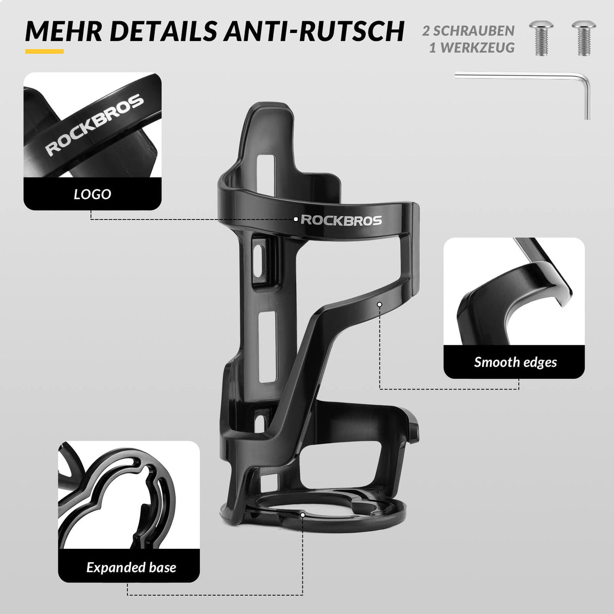 ROCKBROS Flaschenhalter Fahrradzubehör Fahrrad Leicht Getränkehalter Stabil - ROCKBROS-EU