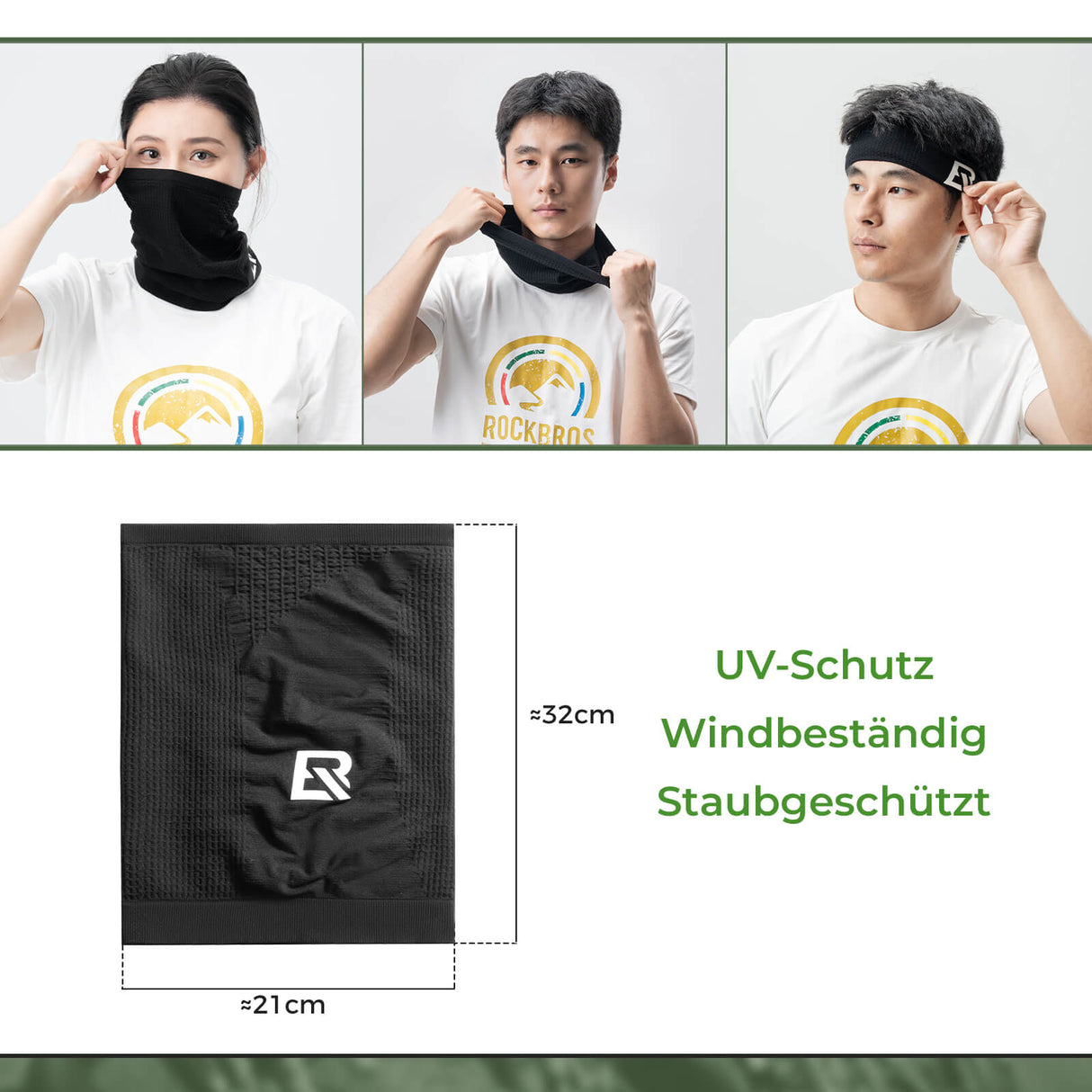 Gesichtsmaske Schlauchschal Atmungsaktiv Elastisch - ROCKBROS-EU