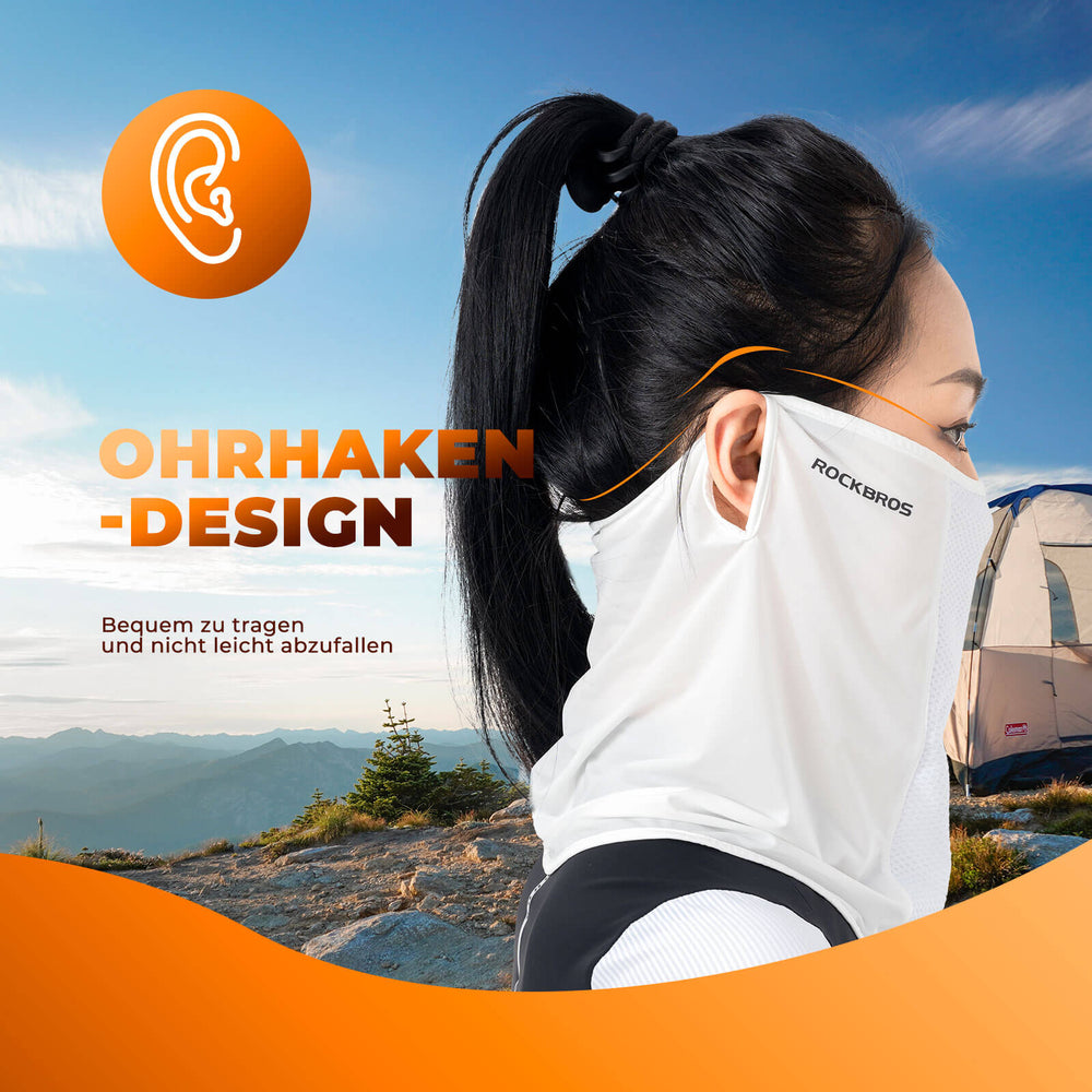 ROCKBROS Halbe Balaclava für Radfahren, ideal für Outdoor-Aktivitäten in Weiß