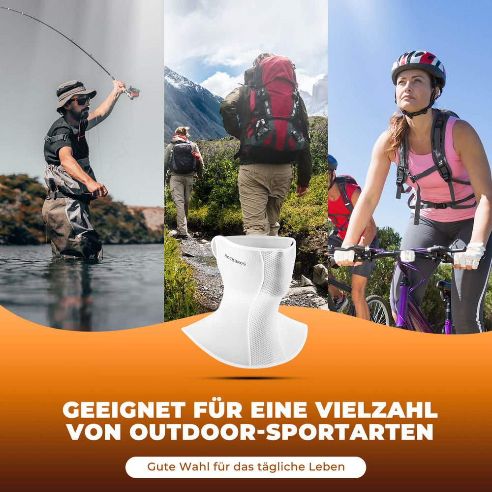 ROCKBROS Halbe Balaclava für Radfahren, ideal für Outdoor-Aktivitäten in Weiß