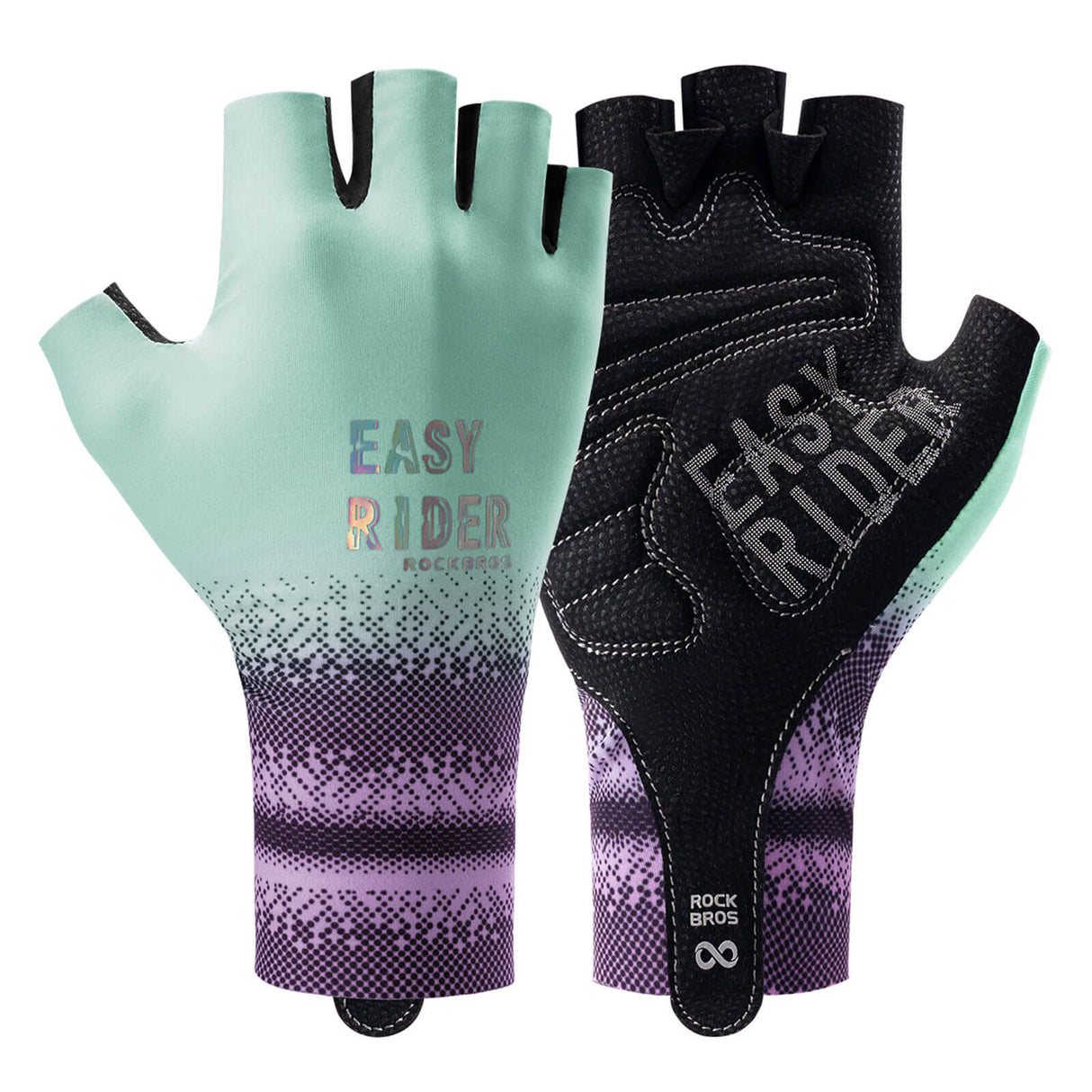 ROCKBROS Halbfinger-Fahrradhandschuhe Atmungsaktiv Rutschfest Sommer-Blau