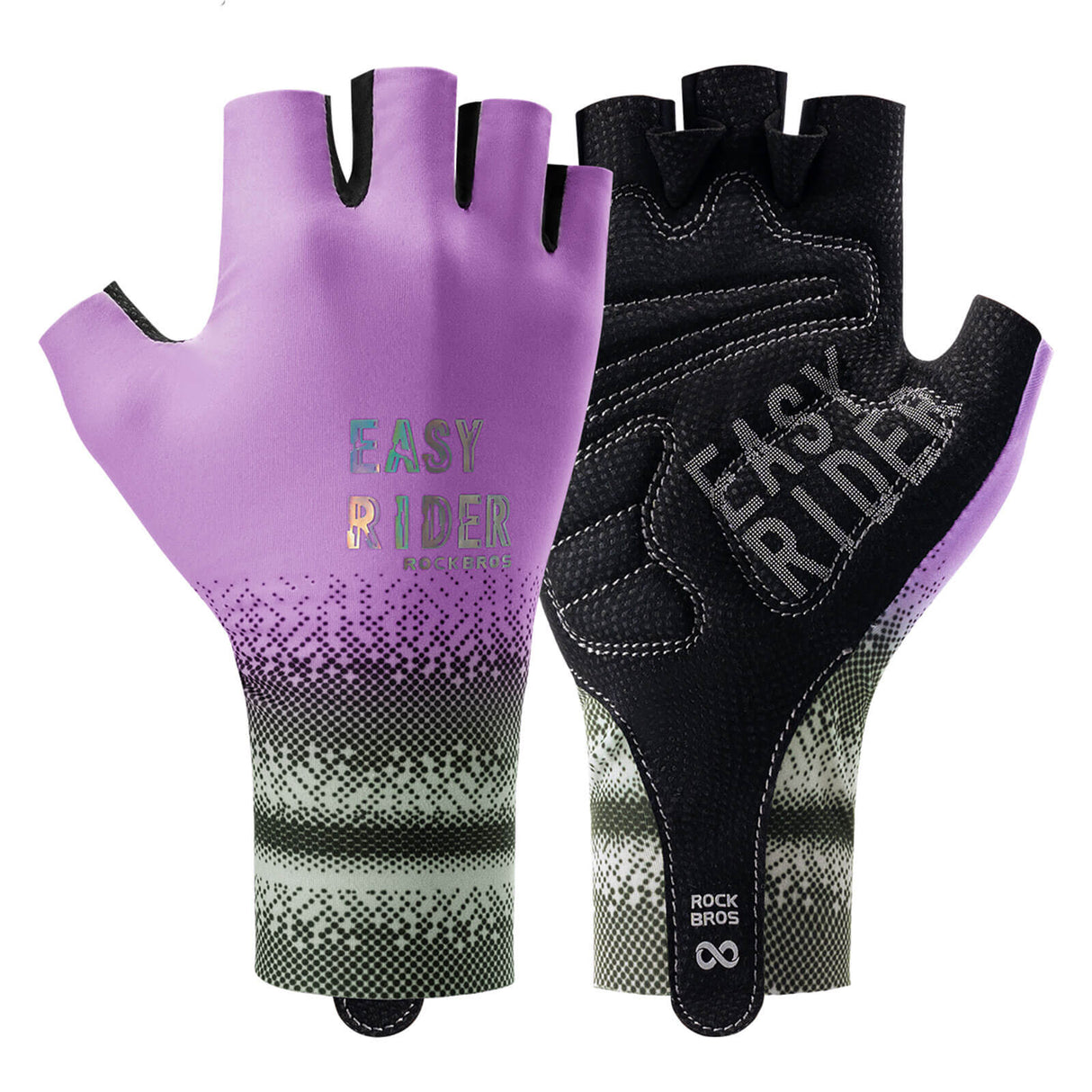 ROCKBROS Halbfinger-Fahrradhandschuhe Atmungsaktiv Rutschfest Sommer-Lila