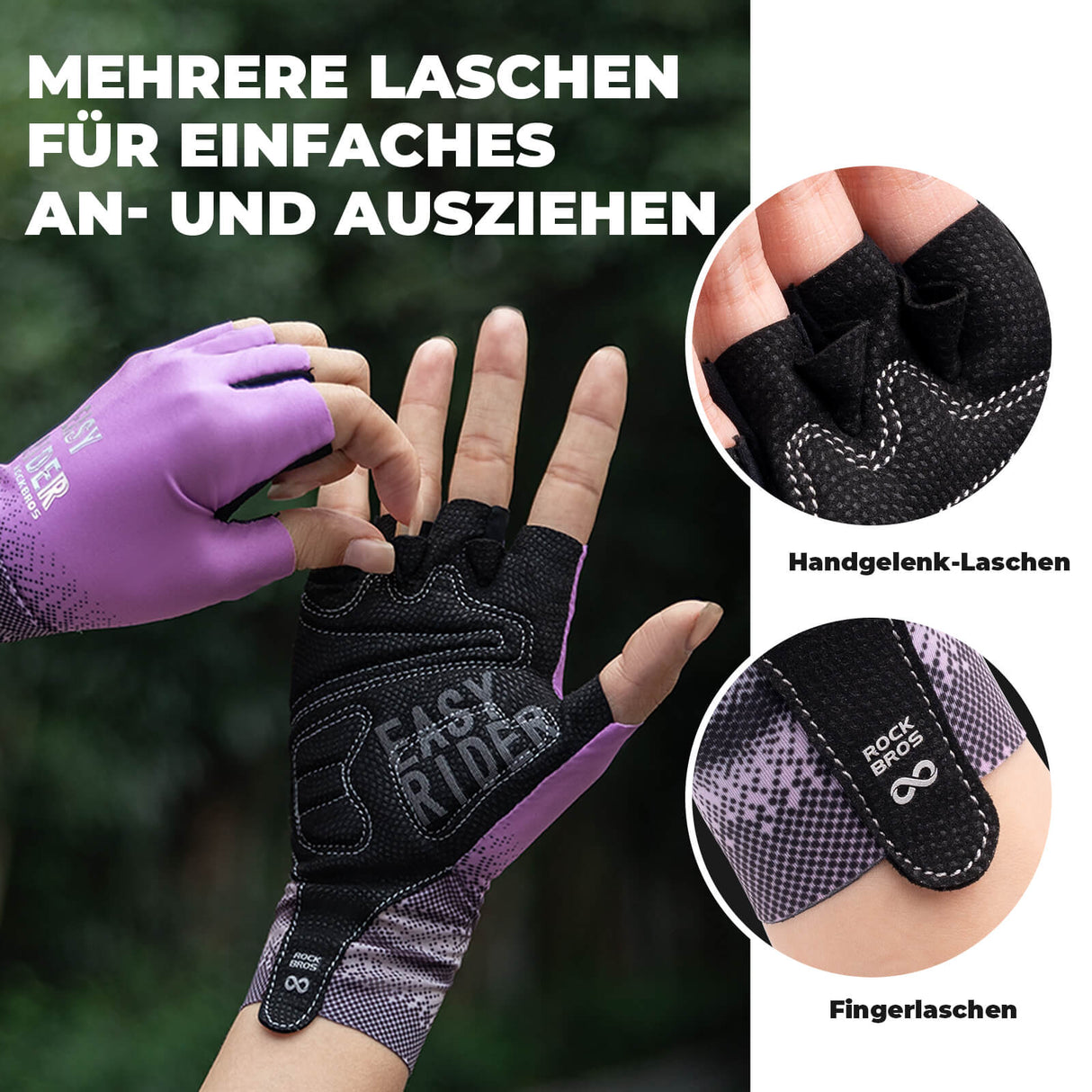 ROCKBROS Halbfinger-Fahrradhandschuhe Atmungsaktiv Rutschfest Sommer