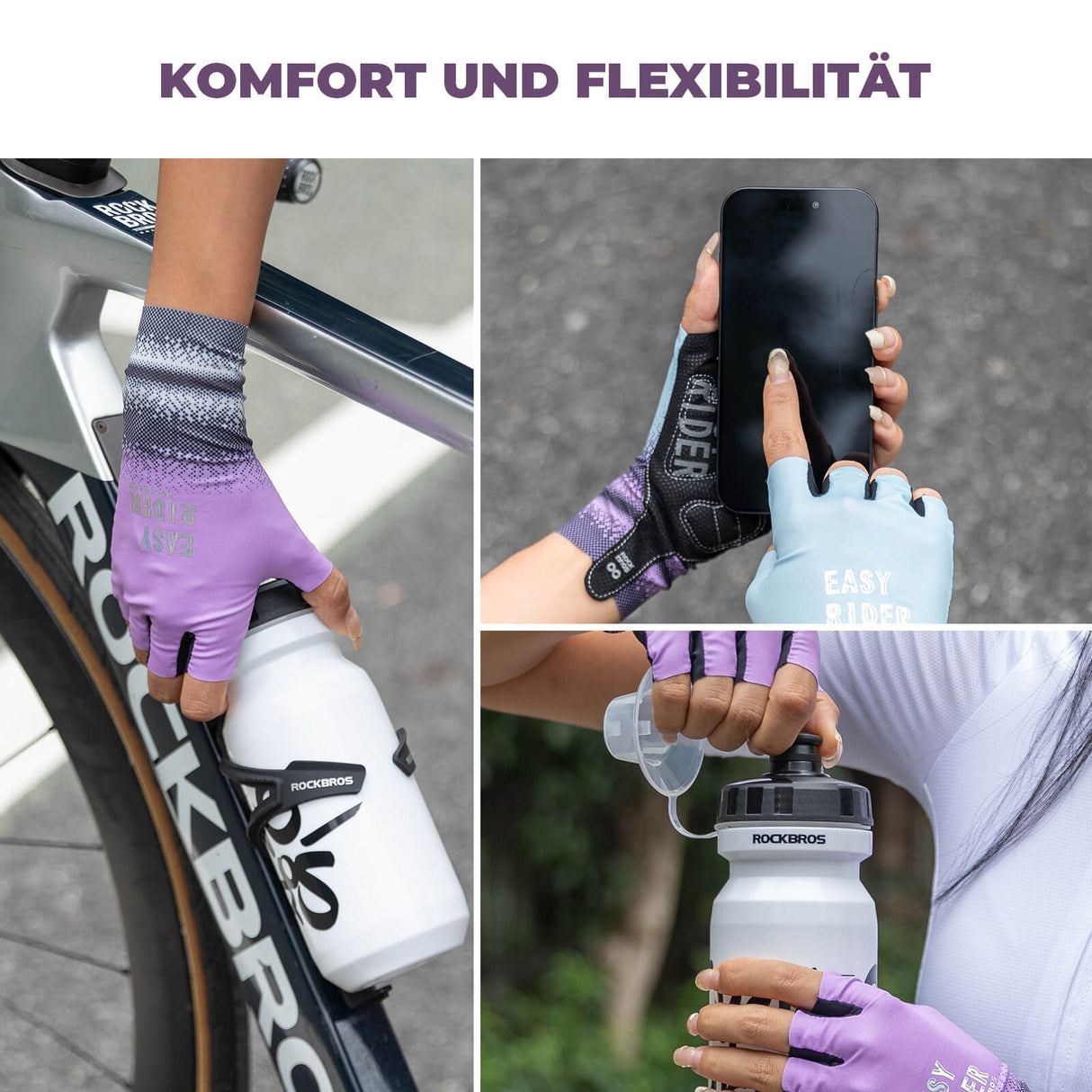ROCKBROS Halbfinger-Fahrradhandschuhe Atmungsaktiv Rutschfest Sommer