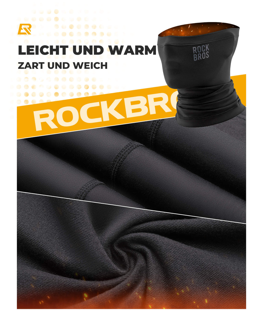 ROCKBROS Halstuch - Winter Schlauchtuch, winddicht und warm, ideal für Ski, Radfahren und Wandern