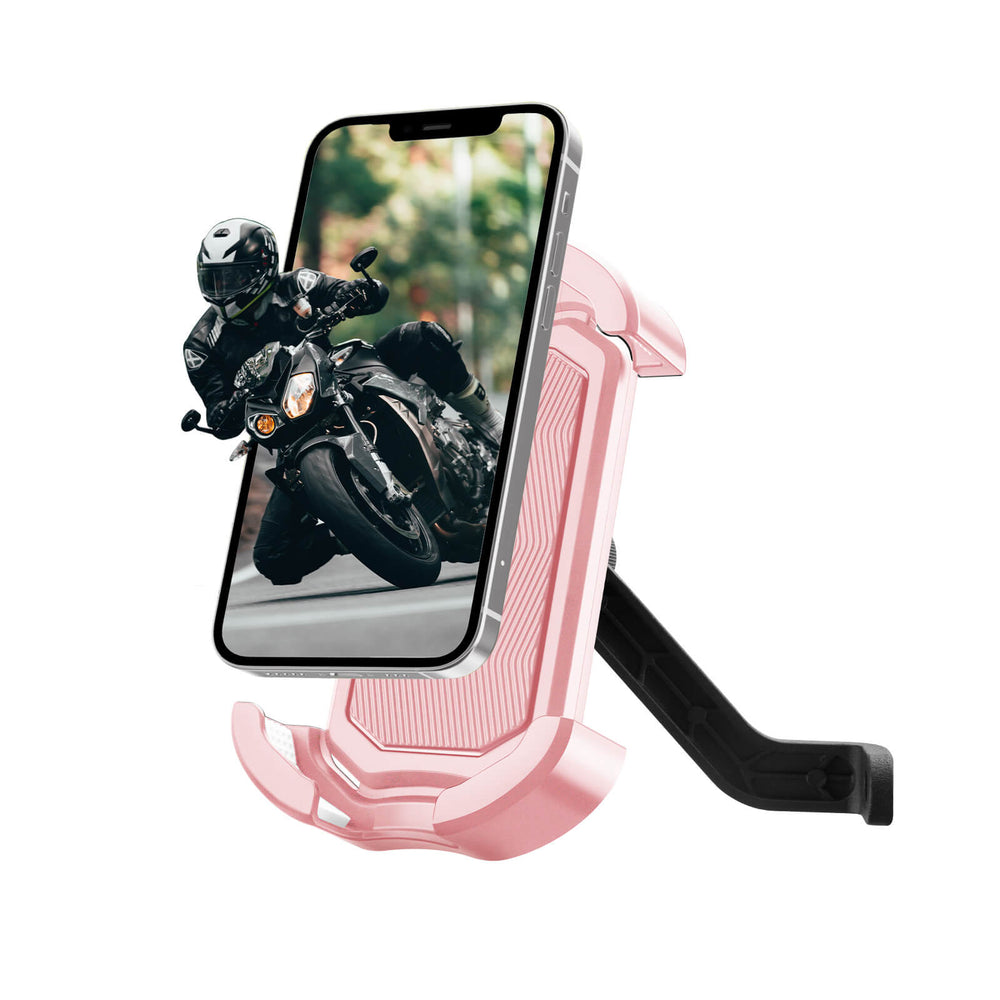 ROCKBROS Handyhalterung Fahrrad Handyhalter Motorrad 360° Drehbar für 4,7-7,0 Zoll-Rosa