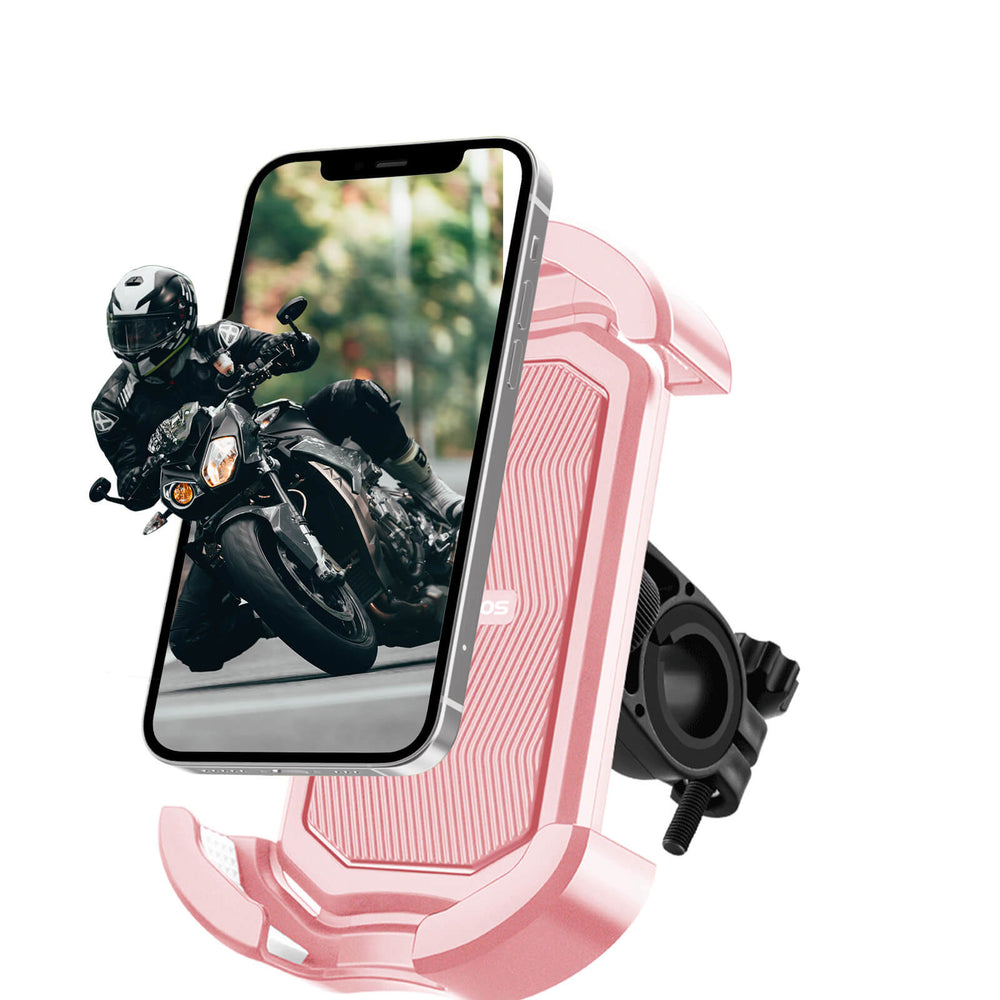 ROCKBROS Handyhalterung Fahrrad Handyhalter Motorrad 360° Drehbar für 4,7-7,0 Zoll-rosa