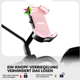 ROCKBROS Handyhalterung Fahrrad Handyhalter Motorrad 360° Drehbar für 4,7-7,0 Zoll-Rosa