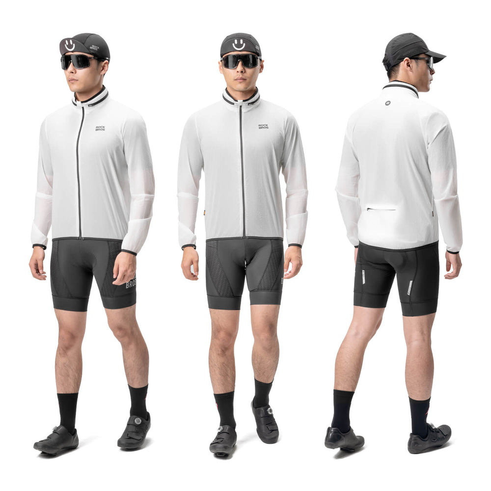ROCKBROS Herren/Damen Leichte Fahrradjacke Faltbar Nachleuchtend Atmungsaktiv Frühling/Somme