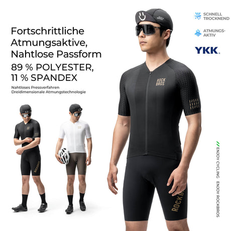 ROCKBROS Herren Kurzarm Hochleistungs-Radtrikot Jersey für MTB & Rennrad