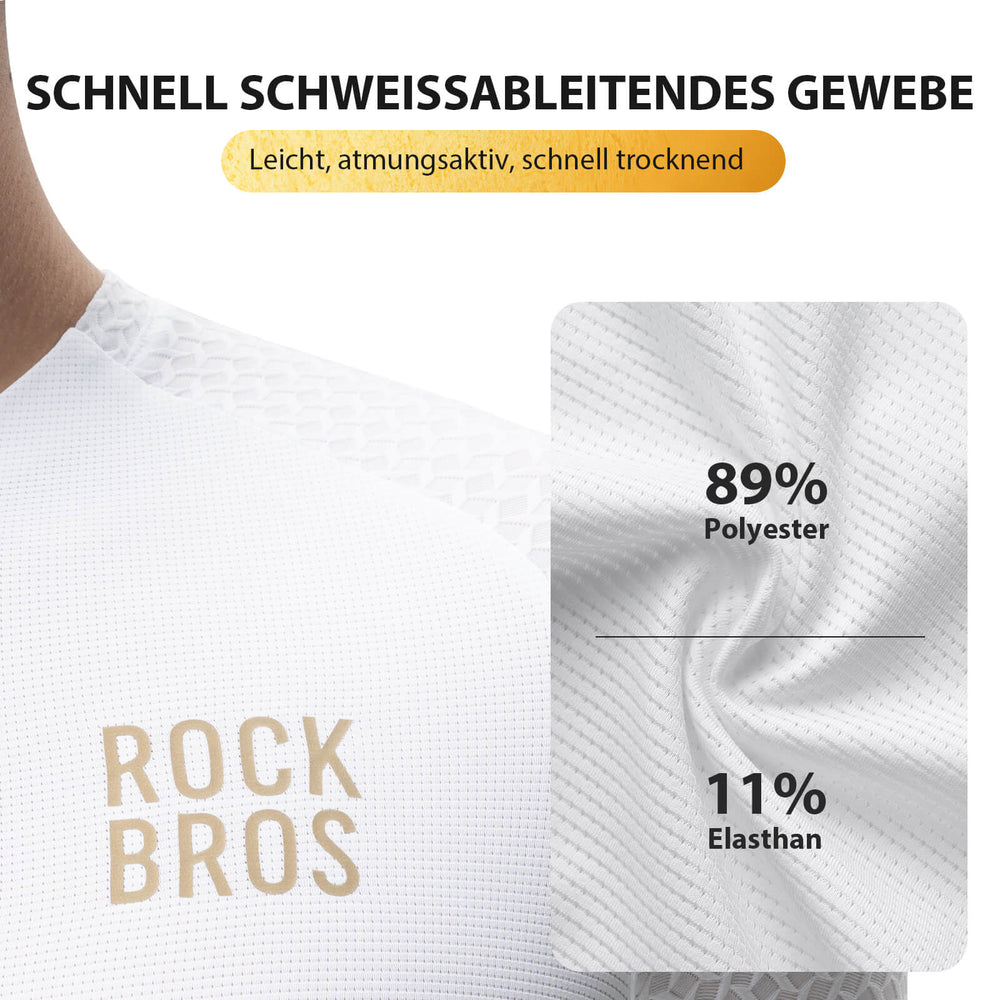 ROCKBROS Herren Kurzarm Hochleistungs-Radtrikot Jersey für MTB & Rennrad