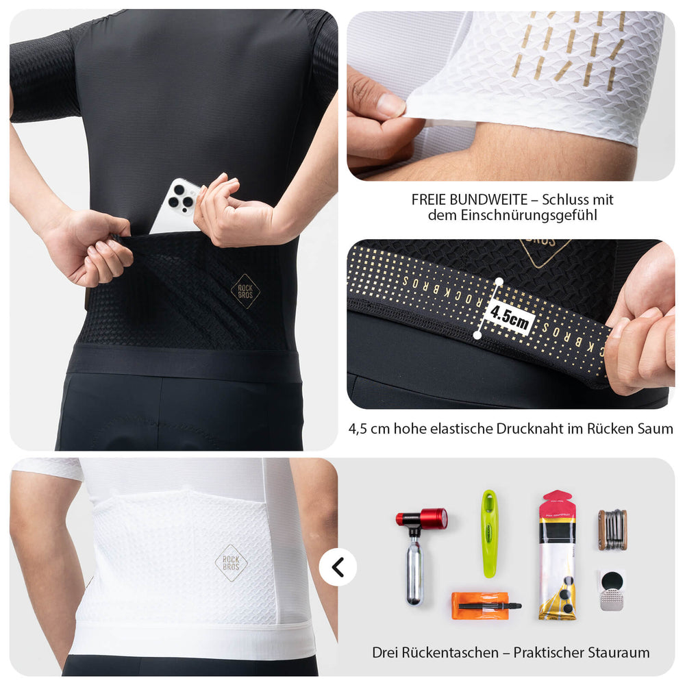 ROCKBROS Herren Kurzarm Hochleistungs-Radtrikot Jersey für MTB & Rennrad