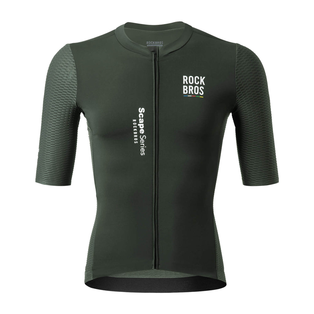 ROCKBROS  Herren Kurzarm Radtrikot Jersey für MTB & Rennrad Grün