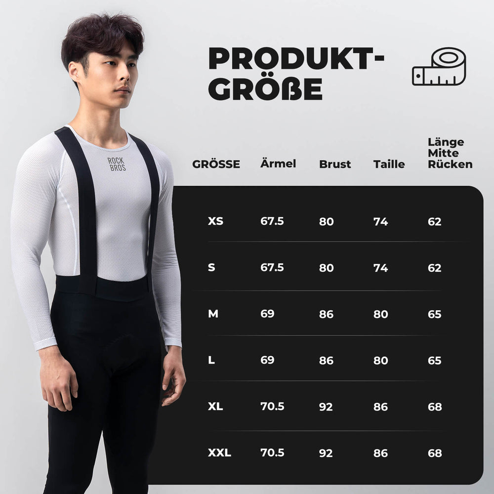 ROCKBROS Herren Langarm-Radtrikot Funktionsshirt Fahrrad Jersey Schnell Trocknen