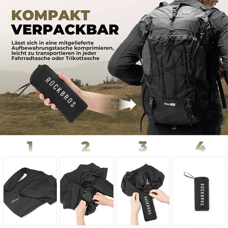 ROCKBROS Herren Leichte Fahrradjacke Multifunktional&nbsp;Winddicht Atmungsaktiv Frühling/Sommer