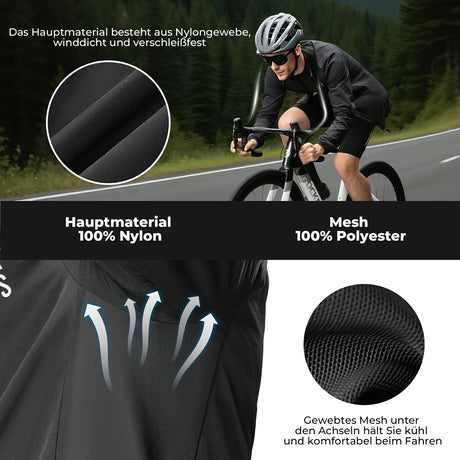ROCKBROS Herren Leichte Fahrradjacke Multifunktional&nbsp;Winddicht Atmungsaktiv Frühling/Sommer