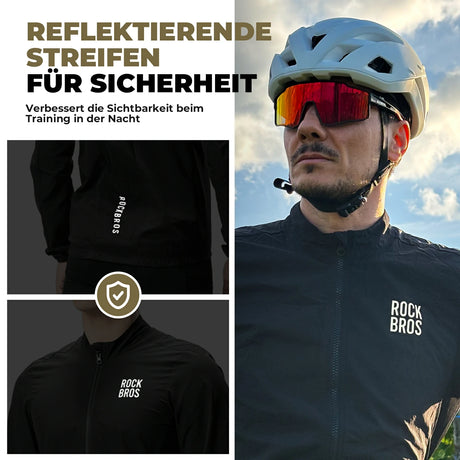 ROCKBROS Herren Leichte Fahrradjacke Multifunktional&nbsp;Winddicht Atmungsaktiv Frühling/Sommer