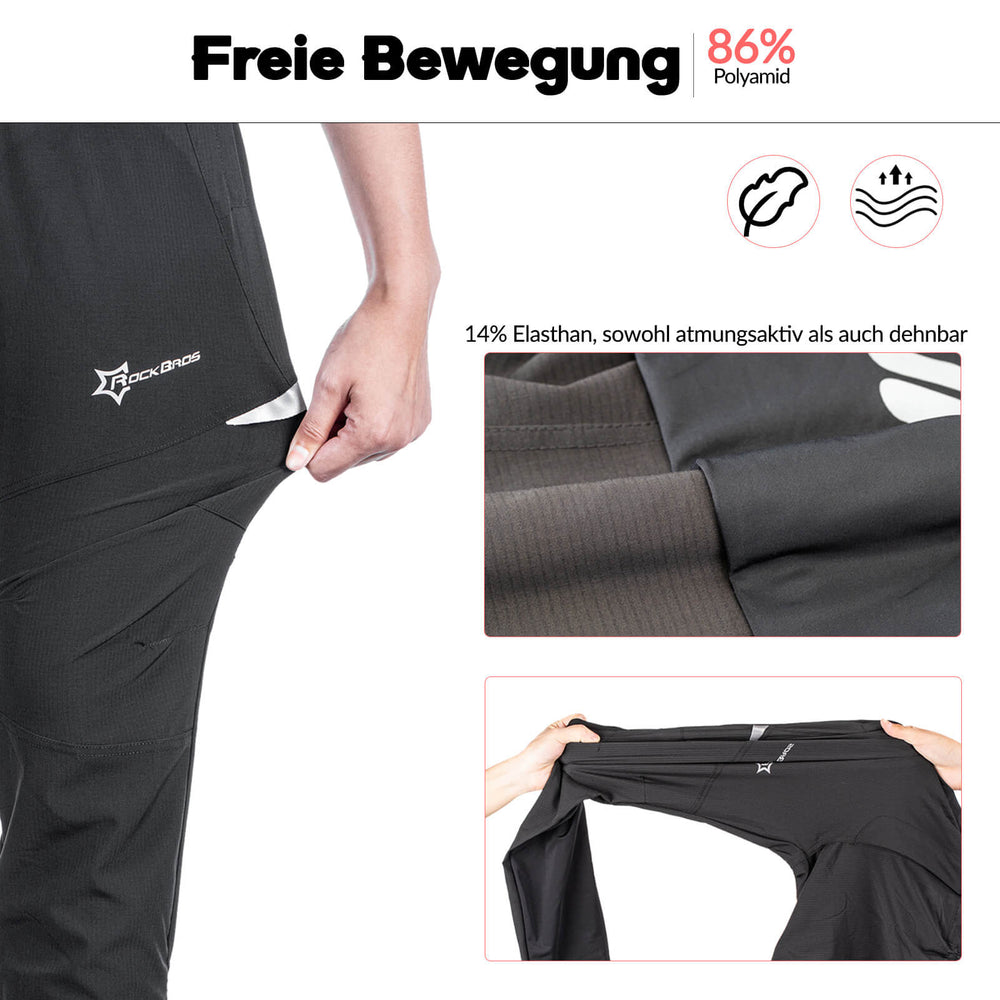 ROCKBROS Herren Radlerhose Atmungsaktiv Lang Fahrradhose S-4XL