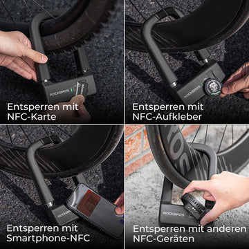 tchibo fahrradschloss ROCKBROS Intelligentes NFC Fahrradschloss Wasserdicht Lange Akkulaufzeit – ROCKBROS-DE