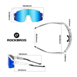ROCKBROS Kinder Fahrradbrille Sonnenbrille Polarisiert UV400 für Jungen-Blau-Weiß