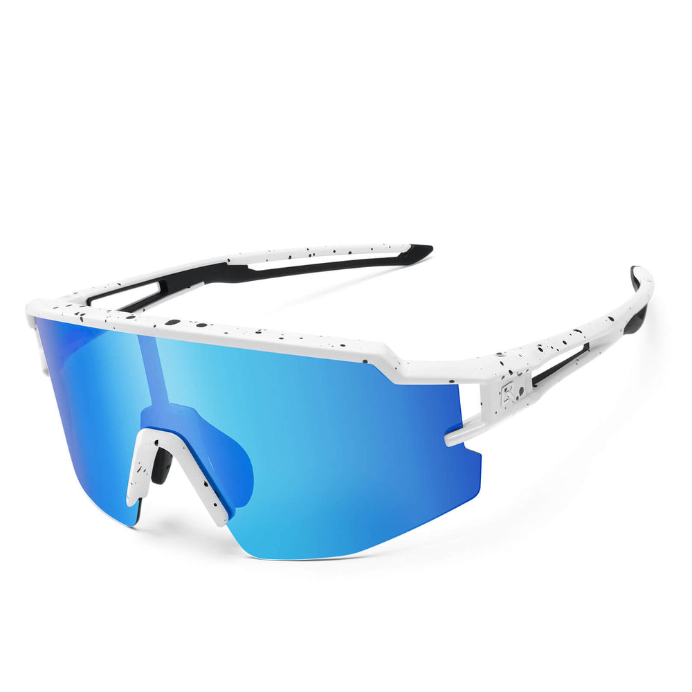 ROCKBROS Kinder Fahrradbrille Sonnenbrille Polarisiert UV400 für Jungen-Blau-Weiß