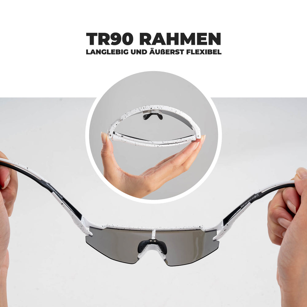 ROCKBROS Kinder Fahrradbrille Sonnenbrille Polarisiert UV400 für Jungen-Blau-Weiß