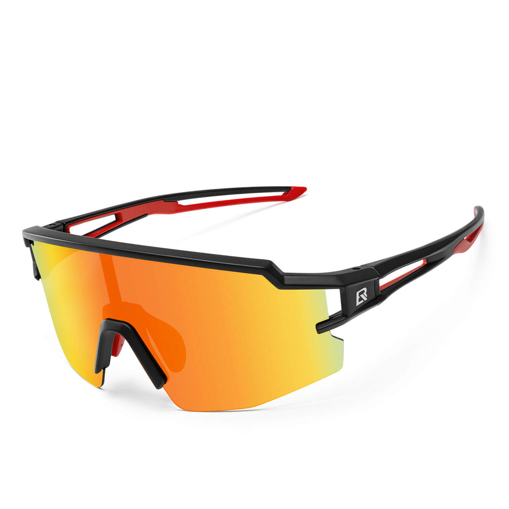 ROCKBROS Kinder Fahrradbrille Sonnenbrille Polarisiert UV400 für Jungen-Gelb-Schwarz