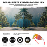ROCKBROS Kinder Fahrradbrille Sonnenbrille Polarisiert UV400 für Jungen-Rosa-Weiß