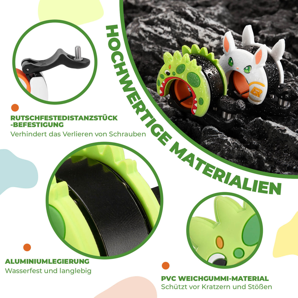 ROCKBROS Kinder Fahrradklingel Laut für Lenker 22,2-25,4mm für Laufrad MTB