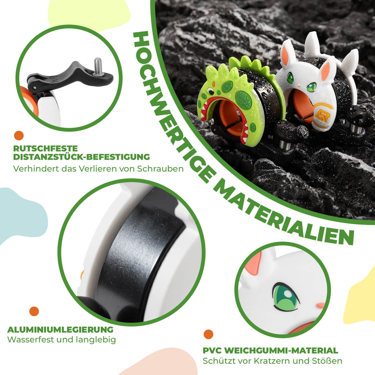 ROCKBROS Kinder Fahrradklingel Laut für Lenker 22,2-25,4mm für Laufrad MTB