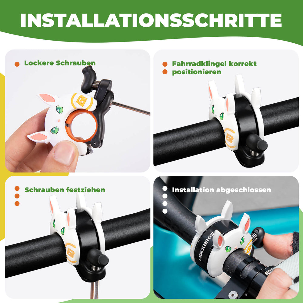 ROCKBROS Kinder Fahrradklingel Laut für Lenker 22,2-25,4mm für Laufrad MTB