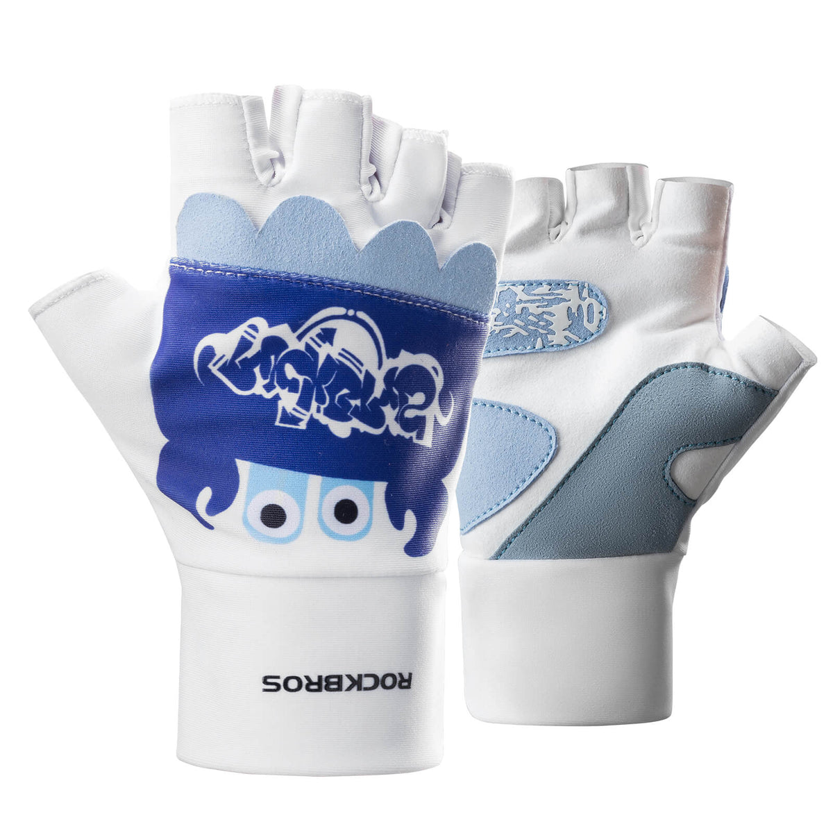 fahrradhandschuhe blau ROCKBROS Kinder Halbfinger Fingerlose Fahrradhandschuhe Scooter Fahrrad – ROCKBROS-DE