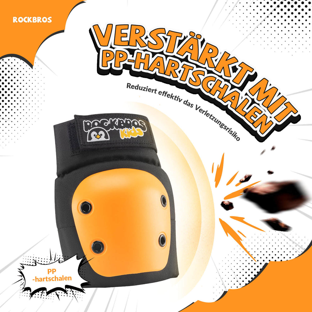 ROCKBROS Kinder Knieschoner 6-in-1 Komfort Schoner Set Protektoren Fahrrad Sport