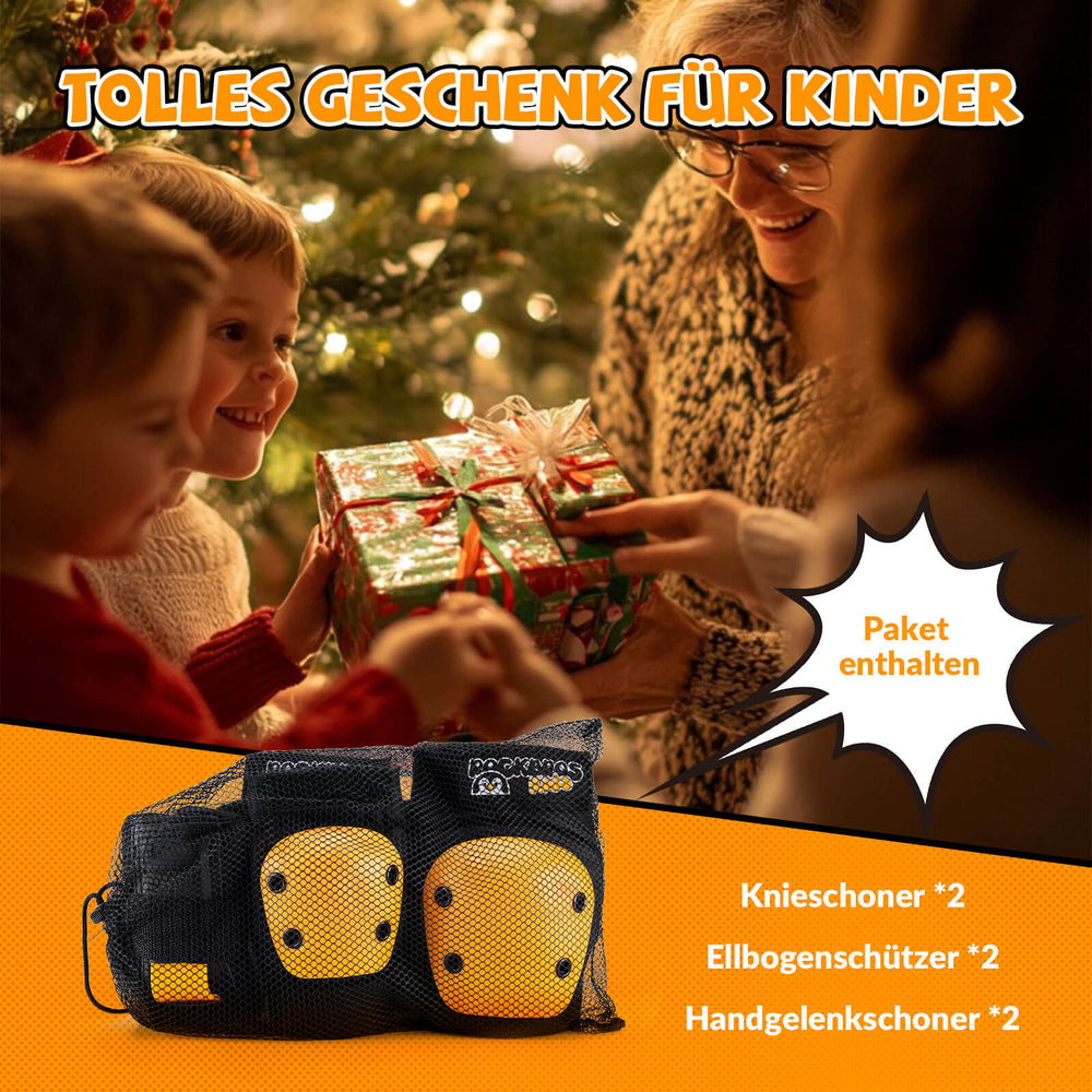 ROCKBROS Kinder Knieschoner 6-in-1 Komfort Schoner Set Protektoren Fahrrad Sport