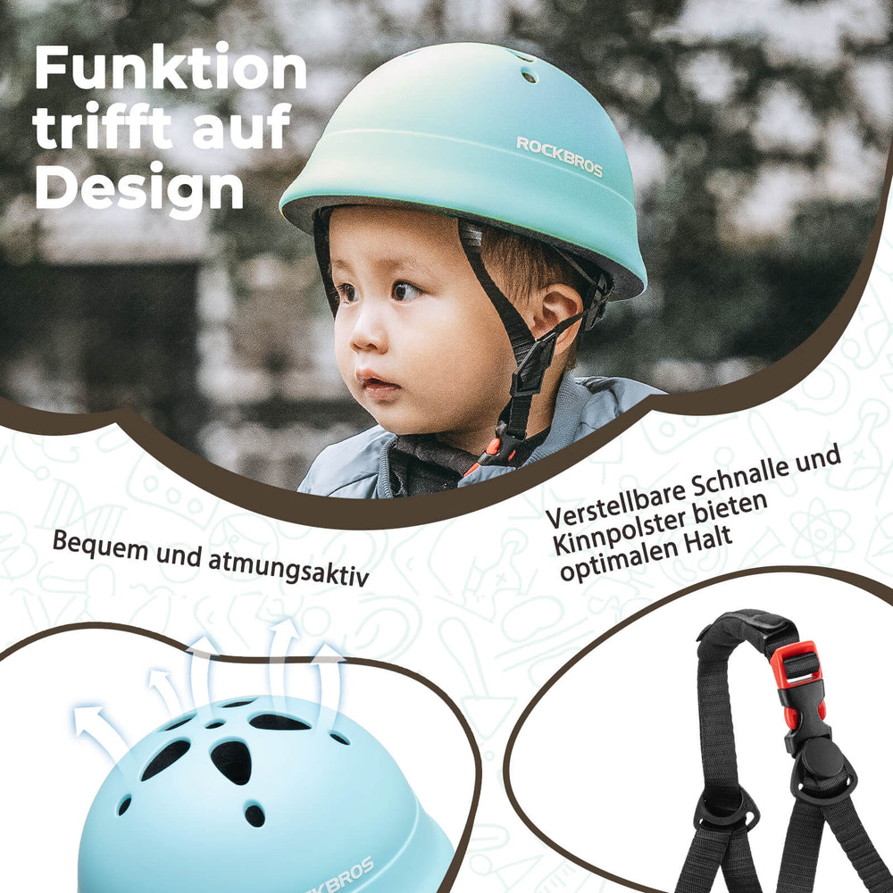 ROCKBROS Kinderhelm Fahrradhelm 48-52cm 2-5 Jahre für Scooter Fahrrad