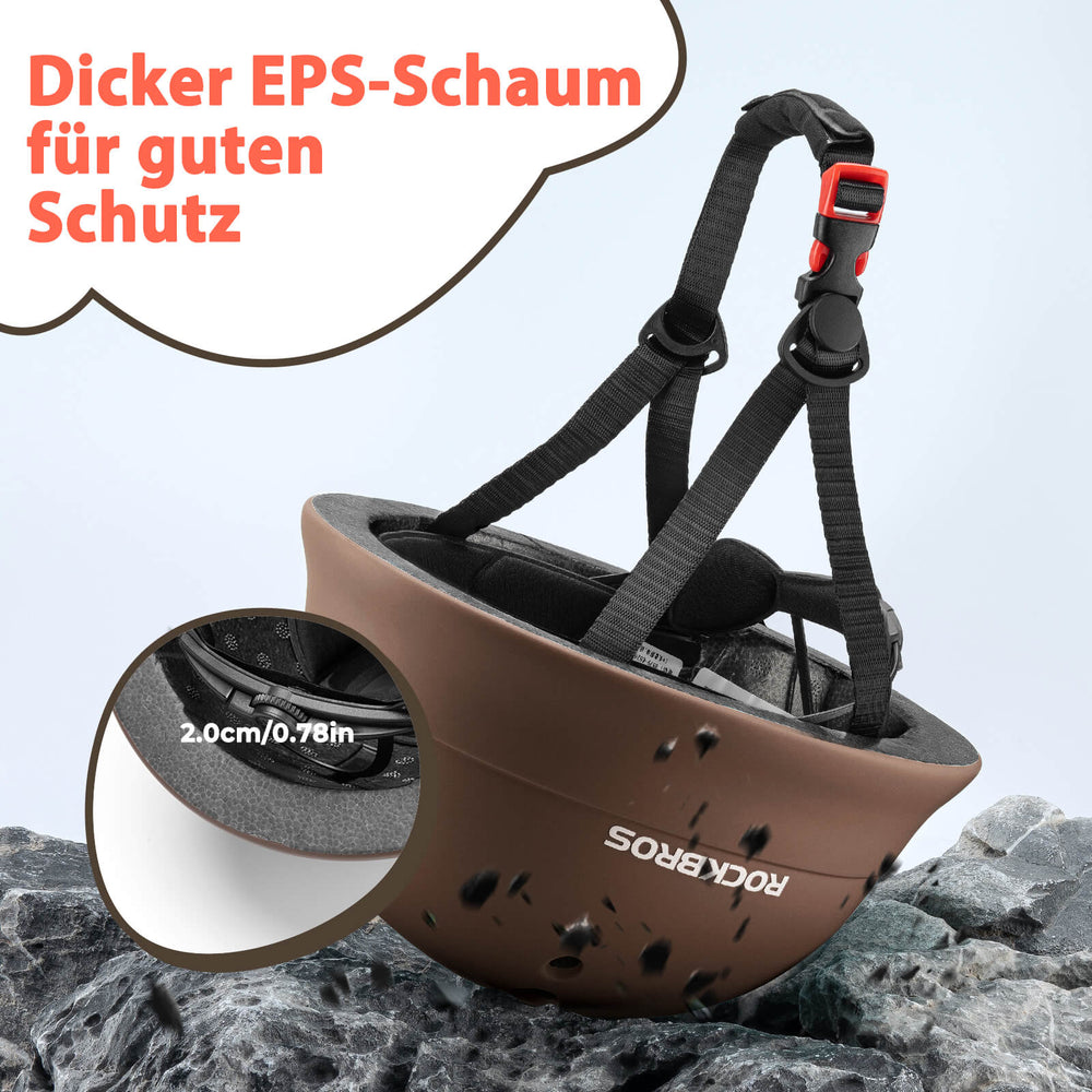 ROCKBROS Kinderhelm Fahrradhelm 48-52cm 2-5 Jahre für Scooter Fahrrad-Braun
