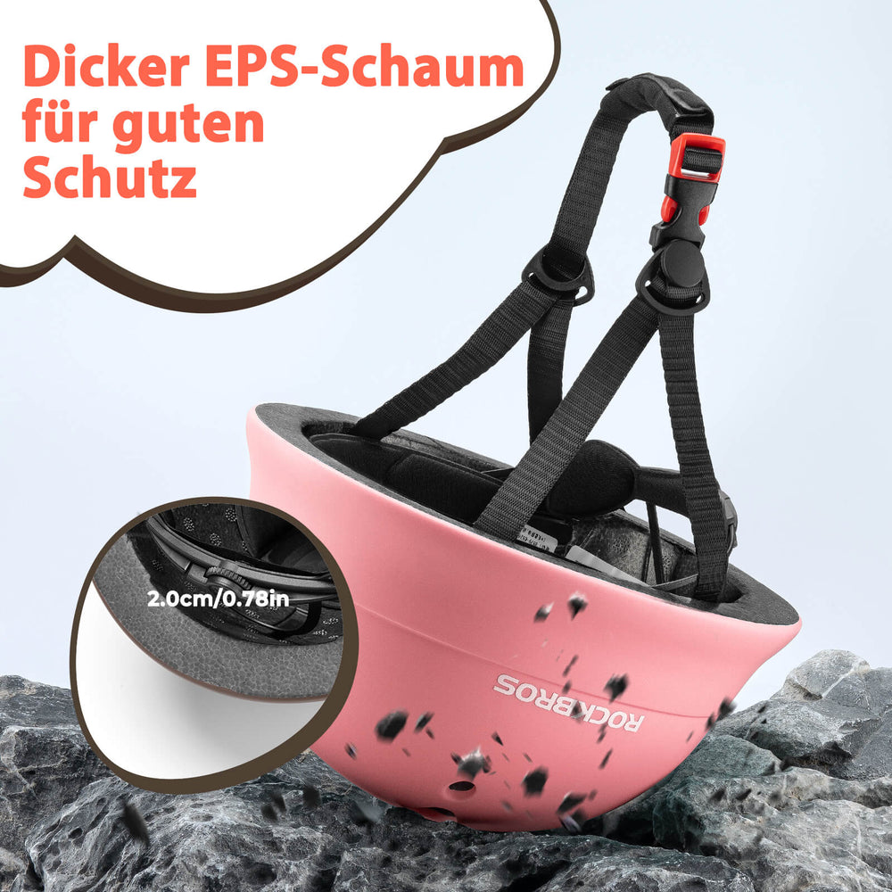 ROCKBROS Kinderhelm Fahrradhelm 48-52cm 2-5 Jahre für Scooter Fahrrad-Rosa