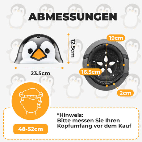 ROCKBROS Kinderhelm Fahrradhelm 48-52cm 2-5 Jahre für Scooter &amp; Fahrrad&nbsp;– Pinguin-Design