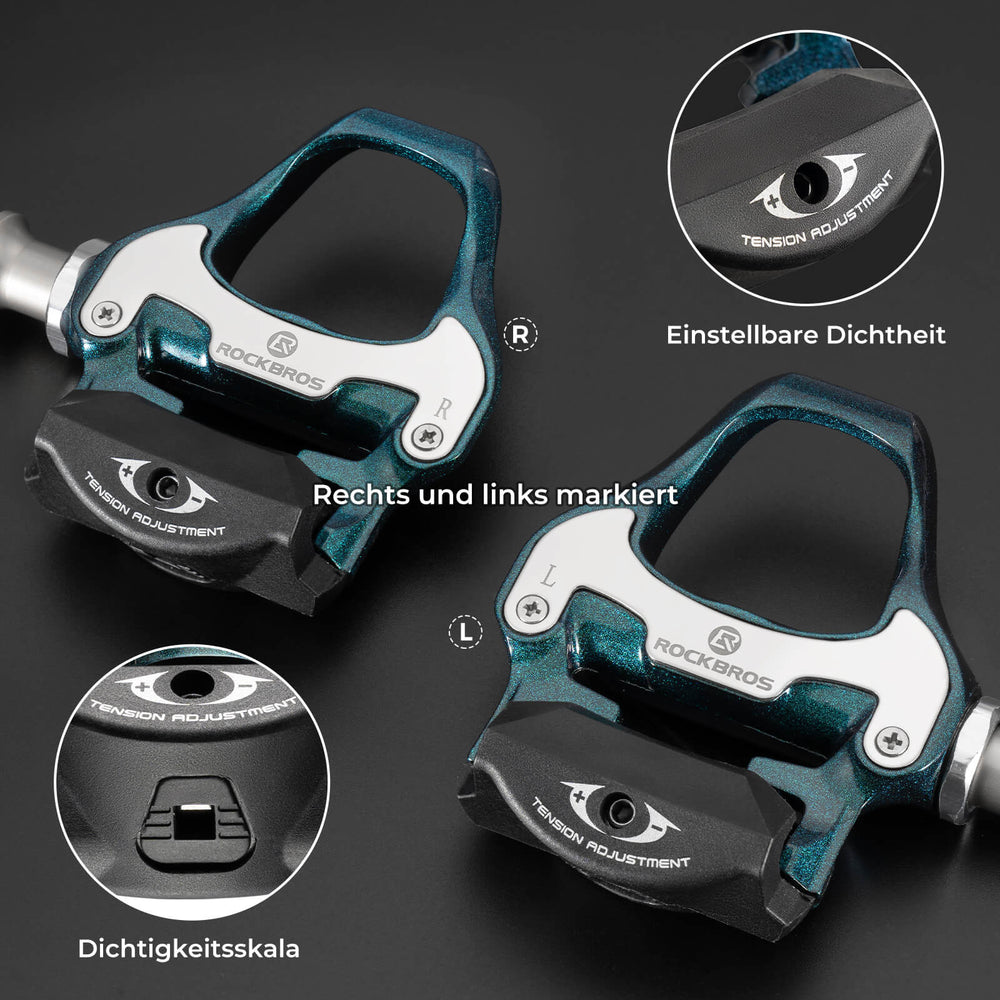ROCKBROS Klickpedale SPD Rennrad Pedale mit Einstellbarer Spannung