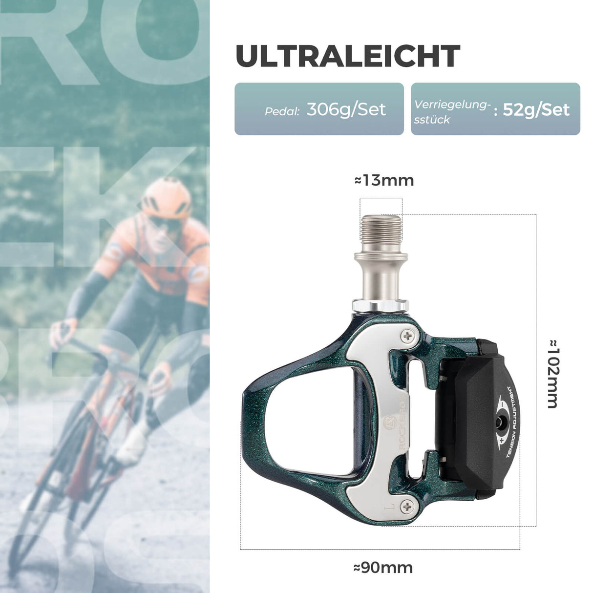 ROCKBROS Klickpedale SPD Rennrad Pedale mit Einstellbarer Spannung