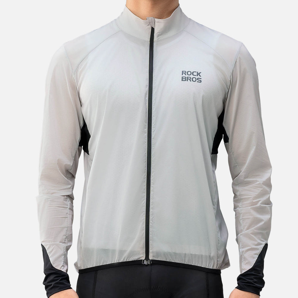 Leichte Fahrradjacke Atmungsaktiv Reflektierend Grau Sommer Herren - ROCKBROS-EU