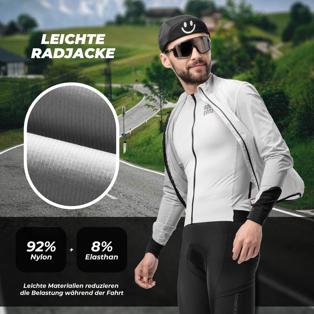 Leichte Fahrradjacke Atmungsaktiv Reflektierend Grau Sommer Herren - ROCKBROS-EU